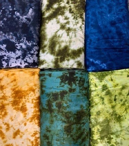 Multicolor Multicolour Printed Texture 44 Inch Width Tie Dye Rayon And Cotton Fabric