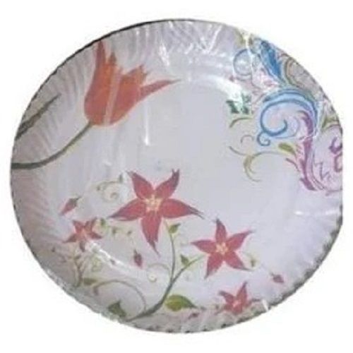 Multicolor Round Shape Printed Pattern Disposable Paper Plate 