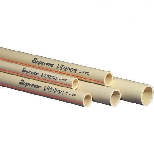 Supreme Lifeline CPVC Pipes (Hot And Cold Water System) - 4-7 Inch Diameter, 12mm Thickness, White Color, Round Seamless Shape | Heavy Duty, Durable, Long Lasting