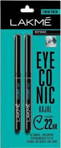 Brown Water Proof And Smudge Proof Long Lasting Lakme Eyeconic Black Kajal