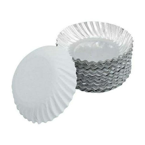 Silver Plain Circular Shape Laminated Disposable Paper Plate For Party, 6 Inch 