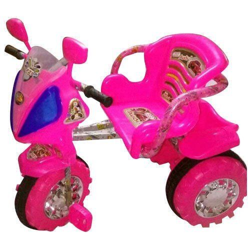 Pink Color Back Support Plastic Baby Tricycle