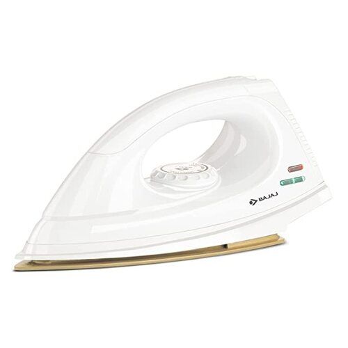 White Bajaj Dx-7 1000W Dry Iron With Advance Soleplate And Anti-Bacterial German Coating Technology