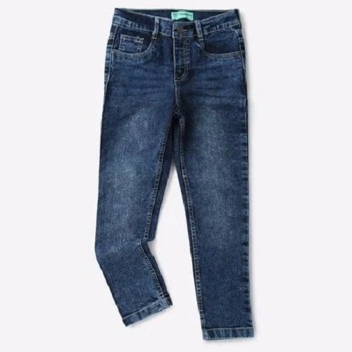 नीले रंग की आरामदायक स्टाइलिस्ट डिज़ाइनर पार्टी वियर प्लेन पुरुषों की जींस आयु समूह: 10-12 वर्ष