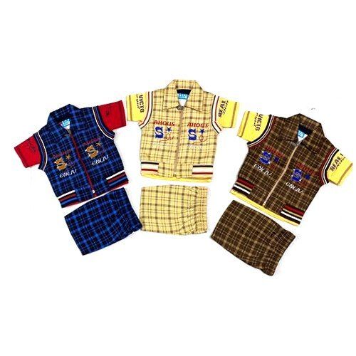 Check Pattern And Soft Fabric Kids Baba Suit, Size 0-20, Packaging : Poly Packets Age Group: 0-2