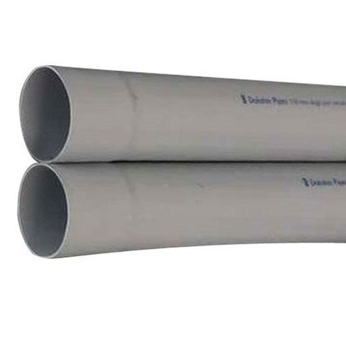 Flexible Leak Proof And Round Grey Pvc Plastic Pipe Length: 18 M