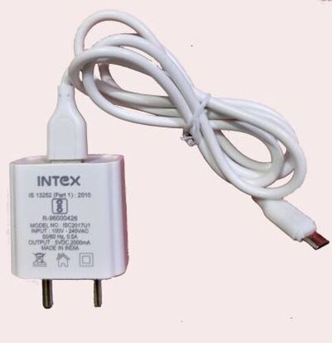 High Speed USB Charger Adapter Compatible With All Smartphones - Plastic Body, White Color | Durable, Portable Design for Easy Use