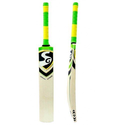 High Strength Light Weight Heavy Duty Comfortable Grip White And Green Cricket Bat