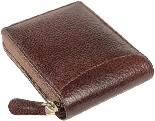हल्के वज़न का और क्षैतिज आकार का लेदर मटीरियल पुरुषों के लिए भूरा प्लेन ज़िपर वॉलेट साइज़: मीडियम