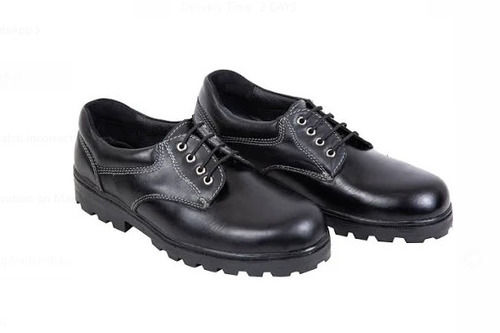 Light Weight Plain Pattern Black Leather Boys School Shoe