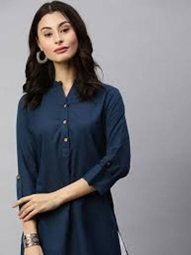 Trendy And High Quality Fabrics Lovely Pattern Ladies Blue Fancy Kurtis Bust Size: 36  Centimeter (Cm)