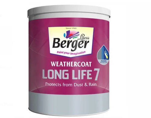बर्गर वेदर कोट लॉन्ग लाइफ 7 एक्सटीरियर प्रोटेक्ट फ्रॉम डस्ट एंड रेन इमल्शन पेंट एप्लीकेशन: बहुउद्देश्यीय उपयोग