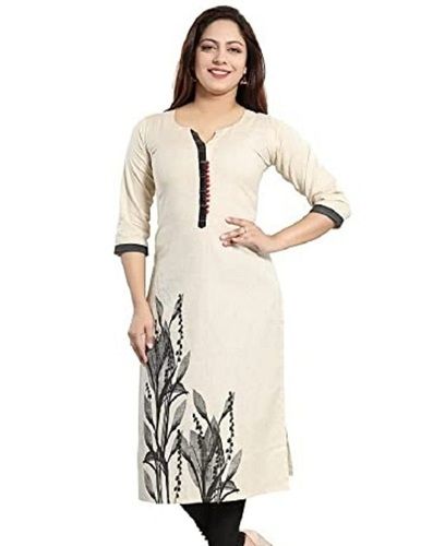 3/4 Th Sleeves Comfortable And Beautiful Designs Printed Cotton Kurta