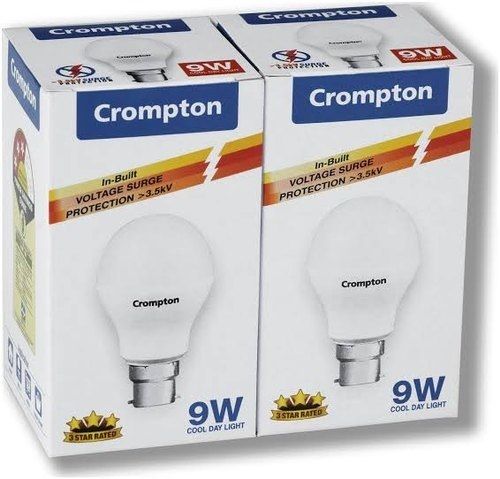 9 Watt Shock Proof Low Power Consumption Cool Day White Crompton Led Bulb Jcb Gear And Bush