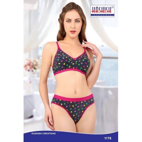 All 1178 Fancy Printed Bra Panty Set With Non Padded And Sizes
