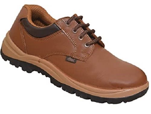 Men Comfortable And Breathable Easy To Wear Brown Leather Safety Shoes