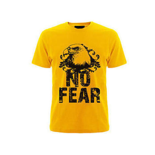 Yellow Cotton Half Sleeve Round Neck Casual Wear Printed T Shirt Gender: Male