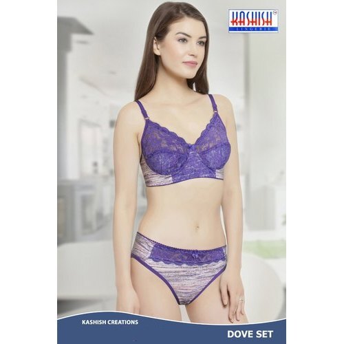 ऑल पर्पल नेट ब्रा पैंटी सेट डेली वियर और साइज़ के साथ उपलब्ध 30, 32, 34, 36, 38, 40
