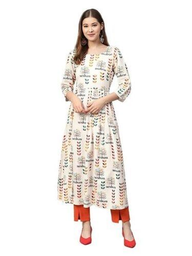 Trendy Comfortable Stylish And Fashionable Printed Rayon Ladies Kurtis Industrial