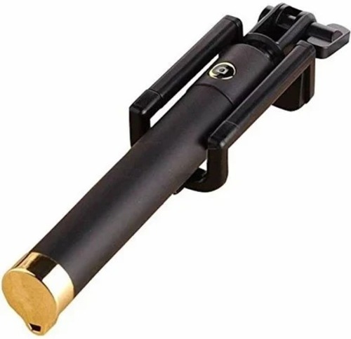 7.28 इंच साइज़ का काला मिनी वायर्ड फ़ोल्ड करने योग्य पोर्टेबल हैंडहेल्ड बैटरी-फ़्री मोनोपॉड सेल्फी स्टिक बॉडी मटीरियल: प्लास्टिक