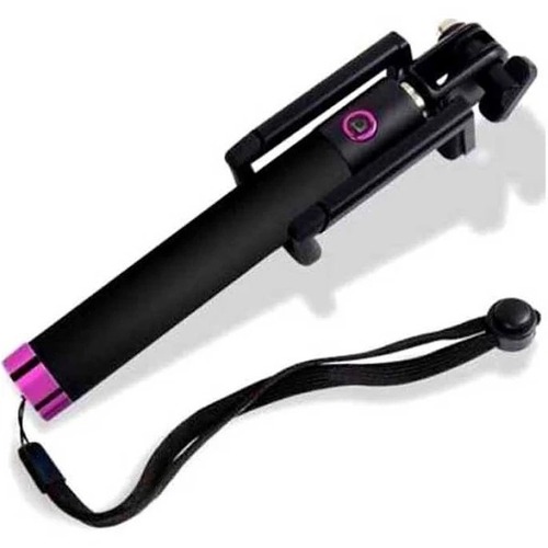 150 G क्षमता 130 mm फोल्ड किया हुआ एल्यूमीनियम मिश्र धातु सामग्री: ब्लैक केबल सेल्फी स्टिक बॉडी सामग्री: प्लास्टिक