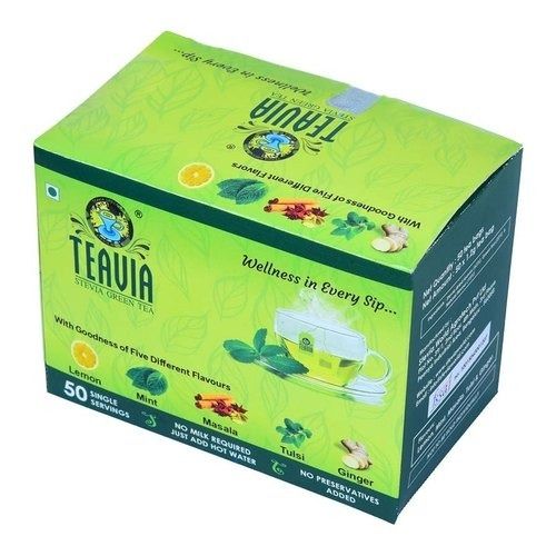 Glossy Lamination Green Rectangular Corrugated Paper Material Printed Cover Tea Packaging Box