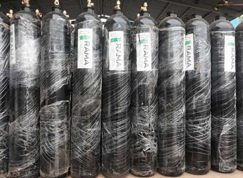 Industrial Oxygen Gas Cylinder for Industrial Usage, Black Grey Color