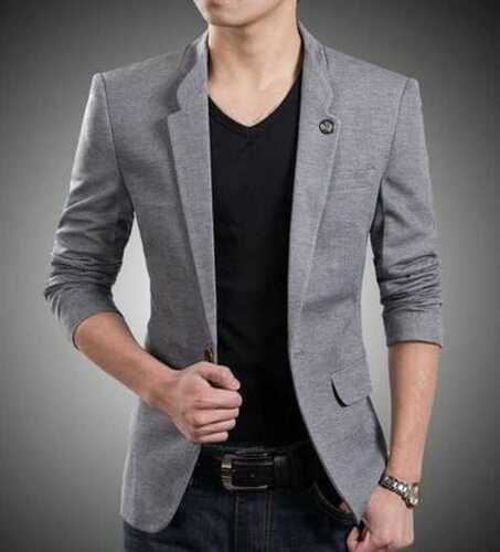 Mens grey casual discount blazer