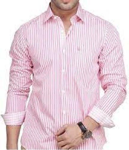 Men's Classy And Comfortable Classic Collar Long Sleeves Stripes Cotton Shirt For Casual Wear