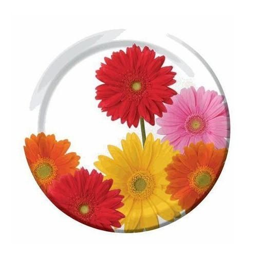 Multicolor Round Shape Plain Flowers Printed Disposable Paper Plate Application: Event And Party