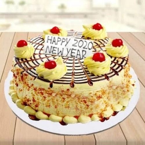 Pack Of 500 Gram Round Sweet And Delicious Yellow Butterscotch Cake