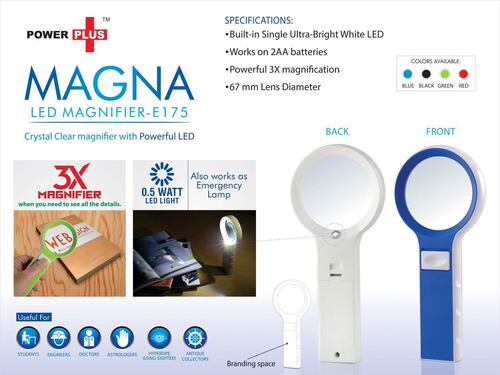 Blue Power Plus Magna: Magnifier With Lamp Function (With Half Watt Led)