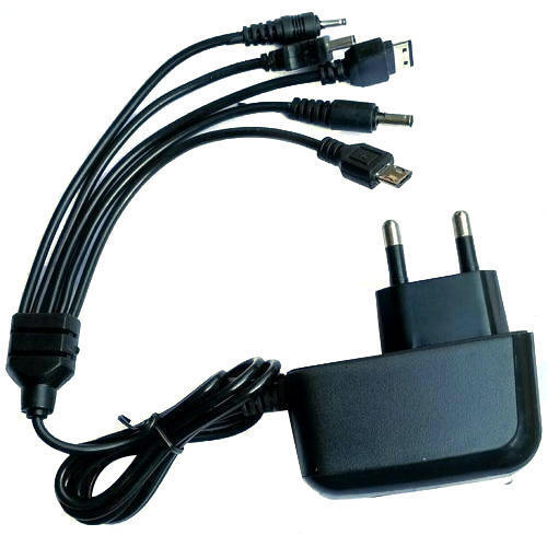 Premium Quality Micro-USB Black Gold Multiple-Pin Mobile Charger - Plastic Material, 3m Long Cable, Black Color | Dual-Port for Simultaneous Charging