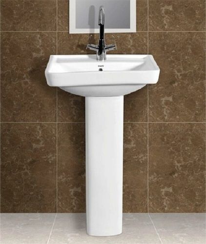 Ceramic Material White Stylish Designers Wash Basin With Stand For Bathroom Installation Type: Floor Mounted