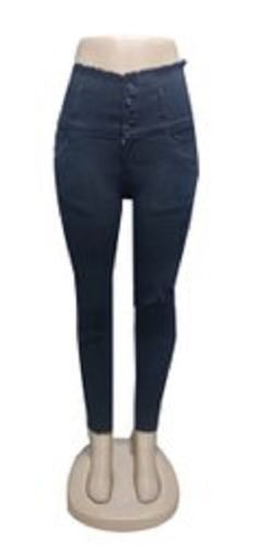 Denim Plain Dyed Skinny Slim Fit Strechable Women'S Jeans