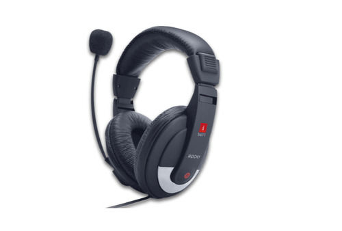 Specifically Designed For Gamers Iball Rocky Wired Over Ear Headphones With Mic (Black) Body Material: Plastic