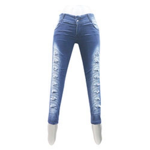 Ladies Comfortable Breathable And Stretchable Soft Blue Denim Jeans