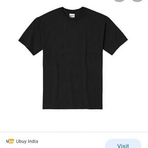 Round Neck Mens T Shirt In Short Sleeve, Plain Pattern And Black Color