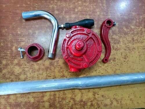 Red Silver Strong Long Durable High Straight Corrosion And Rust Hand Operated Barrel Pump 