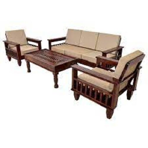 Termite Resistance Long Durable Fine Finish Highly Efficient Brown Wooden Sofa Set