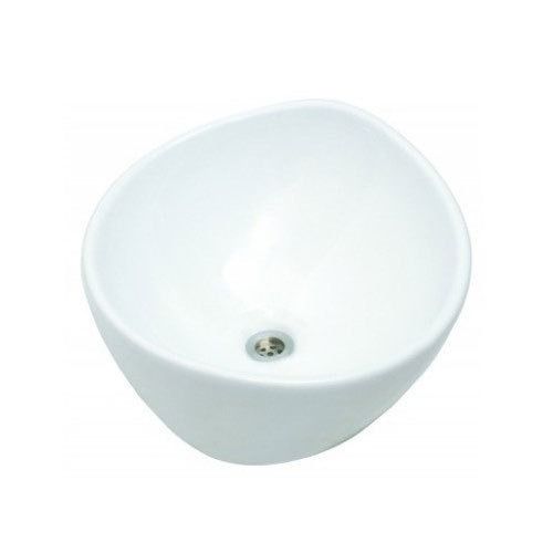 One Piece Wall Mounted White Ceramic Material Table Top Clean Wash Basin For Bathroom