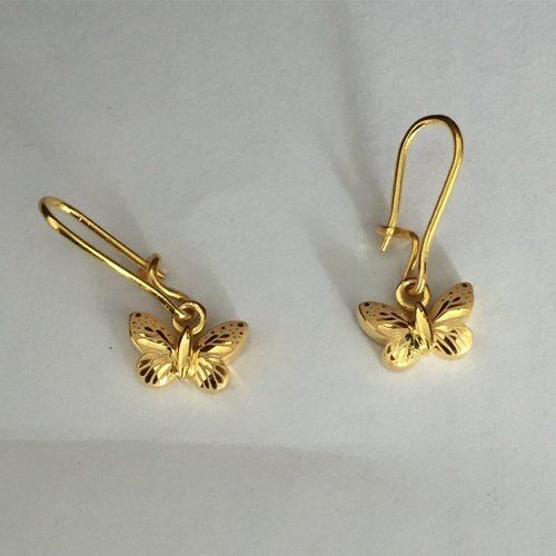 Stylish Gold Polish American Diamond Tops Earrings