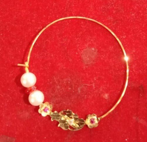Stylish Gold Nose Rings and Stone Bangles