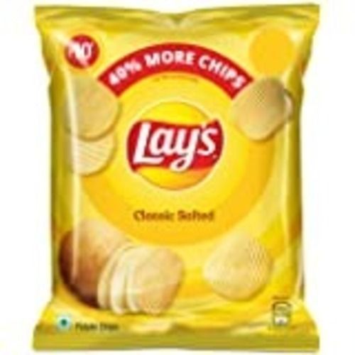 40 Gram Weight Salty And Crispy Taste Lays Classic Salted Potato Chips Packaging: Bag