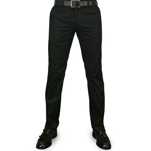 Washable Men Comfortable Breathable Plain Black Cotton Pant