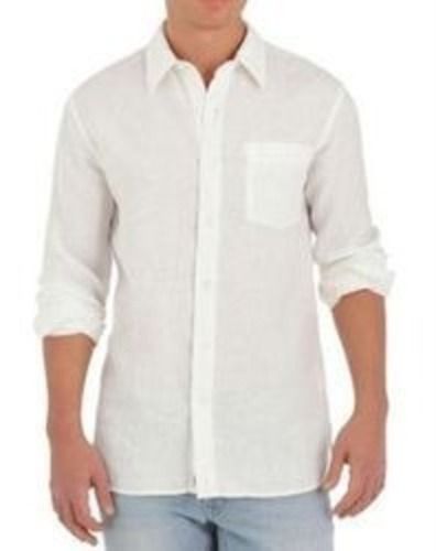 Cotton Full Sleeve Collar Neck Casual Wear Men's Linen Shirt