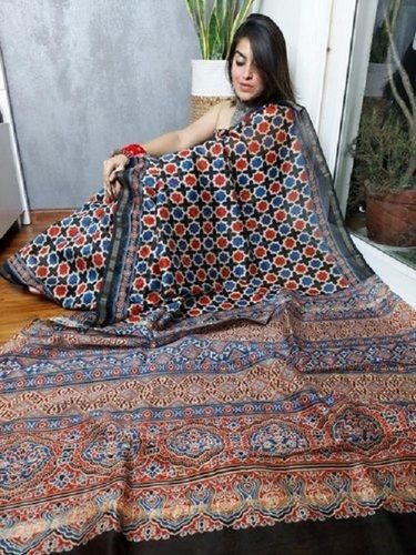 printed ajrakh cotton saree 160