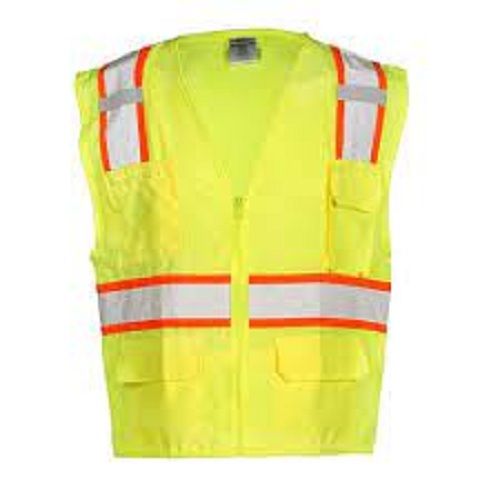 Cotton Skin Friendly Comfortable Light Weight Breathable Yellow Traffic Safety Jacket