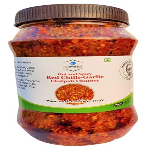 Store In Cool Dry And Hygienic Place Keep Away From Direct Sunlight And Live Healthy Hot & Spicy Chilli Garlic Chutney/Pickle.