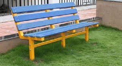 Stylish Beautiful Terming Residences Sky Blue And Yellow Outdoor Garden Bench